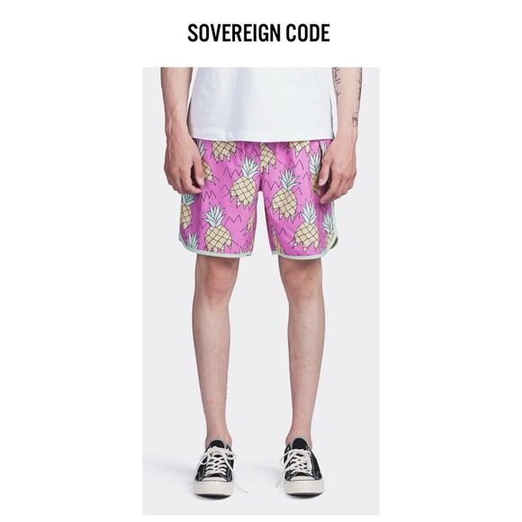 Sovereign‎ Code Los Angeles Pineapple Print Swim Trunks Shorts - Picture 1 of 9